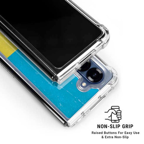 Ukraine Flag Distressed Galaxy Z Fold6 Clear Case